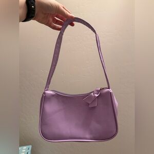 Lavender Bow Accent Shoulder Bag